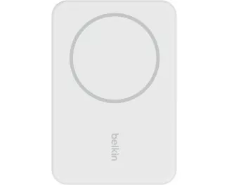 Портативный аккумулятор с беспроводной зарядкой Belkin BoostCharge Magnetic Wireless 5000mAh (BPD004BTWT) White