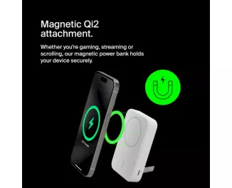 Портативний акумулятор з бездротовою зарядкою Belkin BoostCharge Pro Magnetic Qi2 10000mAh 15W (BPD008BTWH) White