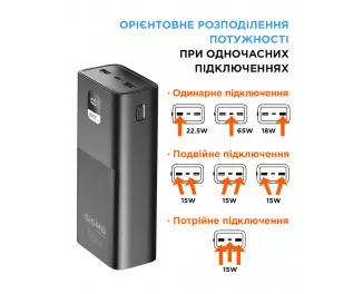 Портативный аккумулятор Sigma mobile X-Power SI30A6QLX 30000mAh Black (4827798835111)