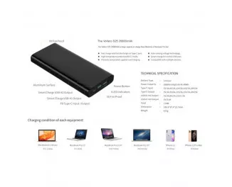 Портативний акумулятор Voltero S25 26800mAh 100W Black (8720828063101, 6090525828894)