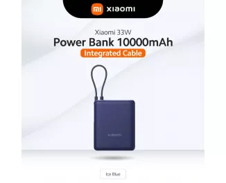 Портативний акумулятор Xiaomi 10000mAh 33W Integrate Cable Blue (BHR9341GL)
