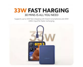 Портативний акумулятор Xiaomi 10000mAh 33W Integrate Cable Blue (BHR9341GL)