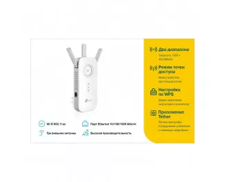 Повторитель TP-Link RE450 AC1750 1хGE LAN ext. ant x3