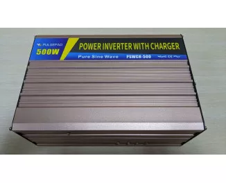 Перетворювач (інвертор) + зарядний пристрій Pulsepad PSWCH-500 12V 500W PURE SINE WAVE