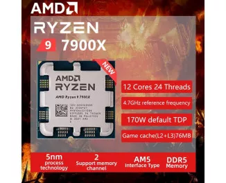 Процесор AMD Ryzen 9 7900X (100-000000589)