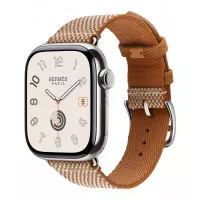 Ремінець для Apple Watch 38/40/41/42mm Hermès Toile H Single Tour - Gold/Écru (MTJG3, MXJC3) Ремінець для Apple Watch 38/40/41/42mm Hermès Toile H Single Tour - Gold/Écru (MTJG3, MXJC3)