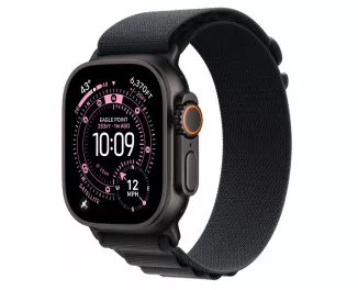 Ремешок для Apple Watch Ultra 49mm Apple Alpine Loop Black - Black Titanium Finish - Small (MG9G4)