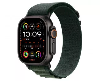Ремешок для Apple Watch Ultra 49mm Apple Alpine Loop Dark Green - Black Titanium Finish - Medium (MYPR3)