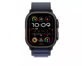 Ремешок для Apple Watch Ultra 49mm Apple Alpine Loop Navy - Black Titanium Finish - Medium (MYPX3)