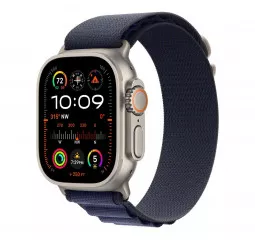 Ремешок для Apple Watch Ultra 49mm Apple Alpine Loop Navy - Natural Titanium Finish - Medium (MXMY3)