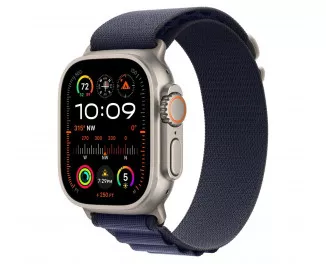 Ремешок для Apple Watch Ultra 49mm Apple Alpine Loop Navy - Natural Titanium Finish - Small (MXMX3)