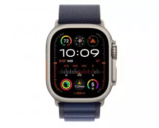 Ремешок для Apple Watch Ultra 49mm Apple Alpine Loop Navy - Natural Titanium Finish - Small (MXMX3)