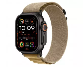 Ремешок для Apple Watch Ultra 49mm Apple Alpine Loop Tan - Black Titanium Finish - Large (MYQ23)