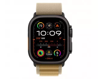 Ремешок для Apple Watch Ultra 49mm Apple Alpine Loop Tan - Black Titanium Finish - Large (MYQ23)