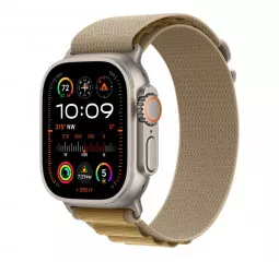 Ремешок для Apple Watch Ultra 49mm Apple Alpine Loop Tan - Natural Titanium Finish - Small (MXN13)