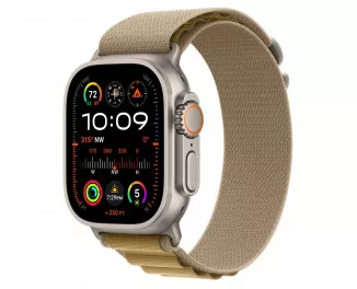 Ремешок для Apple Watch Ultra 49mm Apple Alpine Loop Tan - Natural Titanium Finish - Small (MXN13)
