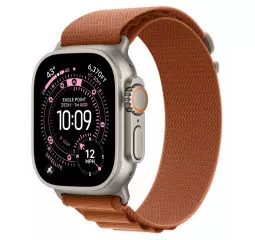 Ремешок для Apple Watch Ultra 49mm Apple Alpine Loop Terra Cotta - Natural Titanium Finish - Medium (MFTC4)