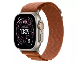 Ремешок для Apple Watch Ultra 49mm Apple Alpine Loop Terra Cotta - Natural Titanium Finish - Medium (MFTC4)