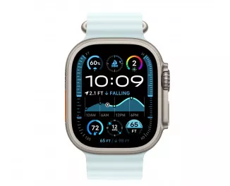 Ремешок для Apple Watch Ultra 49mm Apple Ocean Band Ice Blue - Natural Titanium Finish (MXTF3)