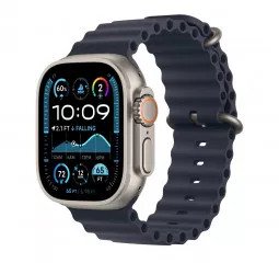 Ремешок для Apple Watch Ultra 49mm Apple Ocean Band Navy - Natural Titanium Finish (MXTH3)