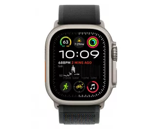 Ремешок для Apple Watch Ultra 49mm Apple Trail Loop Black - S/M - Natural Titanium Finish (MXTQ3)