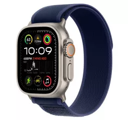 Ремешок для Apple Watch Ultra 49mm Apple Trail Loop Blue - M/L - Natural Titanium Finish (MXTW3)