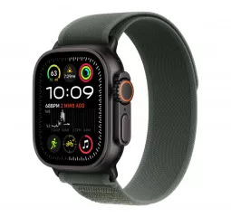 Ремешок для Apple Watch Ultra 49mm Apple Trail Loop Green - M/L - Black Titanium Finish (MYQ43)