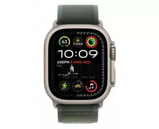 Ремешок для Apple Watch Ultra 49mm Apple Trail Loop Green - M/L - Natural Titanium Finish (MXTP3)
