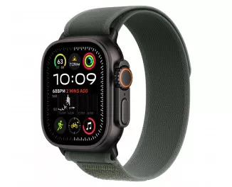 Ремешок для Apple Watch Ultra 49mm Apple Trail Loop Green - S/M - Black Titanium Finish (MYQ33)
