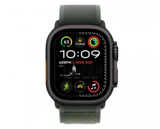 Ремешок для Apple Watch Ultra 49mm Apple Trail Loop Green - S/M - Black Titanium Finish (MYQ33)