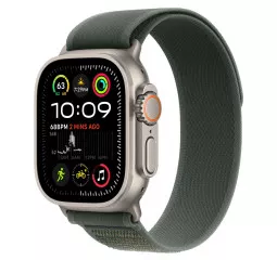 Ремешок для Apple Watch Ultra 49mm Apple Trail Loop Green - S/M - Natural Titanium Finish (MXTN3)