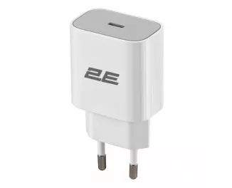 Мережевий зарядний пристрій 2E 25W USB-C PD White (2E-WC1USBC25W-W)