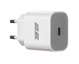 Мережевий зарядний пристрій 2E 25W USB-C PD White (2E-WC1USBC25W-W)