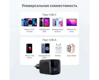 Мережевий зарядний пристрій Anker PowerPort 323 - 33W Dual-Port USB-C (A2331G11) Black