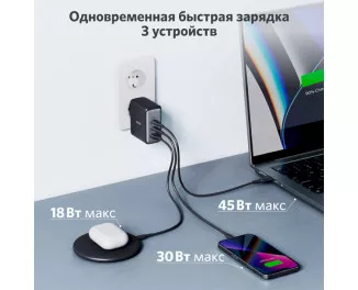 Сетевое зарядное устройство Anker PowerPort 736 Nano II - 100W 2xUSB-C PD 1xPIQ GaN (A2145G11) Black