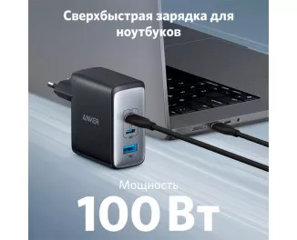 Сетевое зарядное устройство Anker PowerPort 736 Nano II - 100W 2xUSB-C PD 1xPIQ GaN (A2145G11) Black