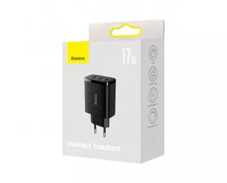 Сетевое зарядное устройство Baseus Compact Charger 3U 17W (CCXJ020101) Black