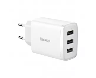 Сетевое зарядное устройство Baseus Compact Charger 3U 17W (CCXJ020102) White