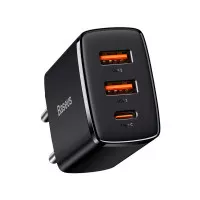 Сетевое зарядное устройство Baseus Compact Quick Charger 2U+С 30W (CCXJ-E01) Black