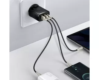 Сетевое зарядное устройство Baseus Compact Quick Charger 2U+С 30W (CCXJ-E01) Black