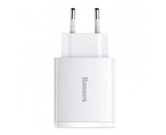 Сетевое зарядное устройство Baseus Compact Quick Charger 2U+С 30W (CCXJ-E02) White