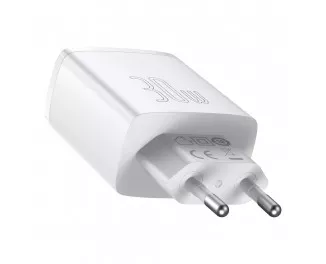 Сетевое зарядное устройство Baseus Compact Quick Charger 2U+С 30W (CCXJ-E02) White