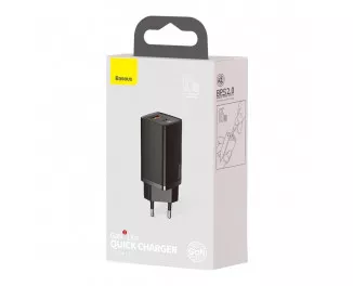 Сетевое зарядное устройство Baseus GaN2 Lite Quick Charger C+U 65W (CCGAN2L-B01) Black