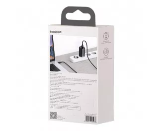Сетевое зарядное устройство Baseus GaN2 Lite Quick Charger C+U 65W (CCGAN2L-B01) Black