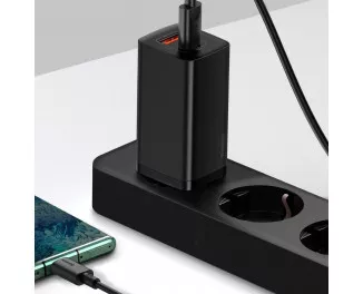 Сетевое зарядное устройство Baseus GaN2 Lite Quick Charger C+U 65W (CCGAN2L-B01) Black