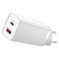 Сетевое зарядное устройство Baseus GaN2 Lite Quick Charger C+U 65W (CCGAN2L-B02) White
