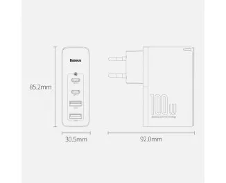 Зарядний пристрій Baseus GaN2 Pro Quick Charger 2C+2U 100W (CCGAN2P-L01) Black