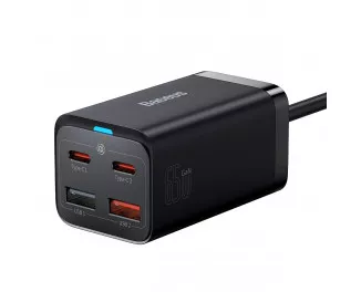 Сетевое зарядное устройство Baseus GaN3 Pro 2U+2C 65W EU (CCGP040101) Black
