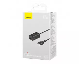 Сетевое зарядное устройство Baseus GaN3 Pro 2U+2C 65W EU (CCGP040101) Black