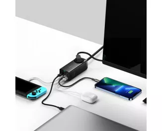Мережевий зарядний пристрій Baseus GaN3 Pro Desktop Powerstrip AC+2U+2C 65W EU (PSZM000901) Black